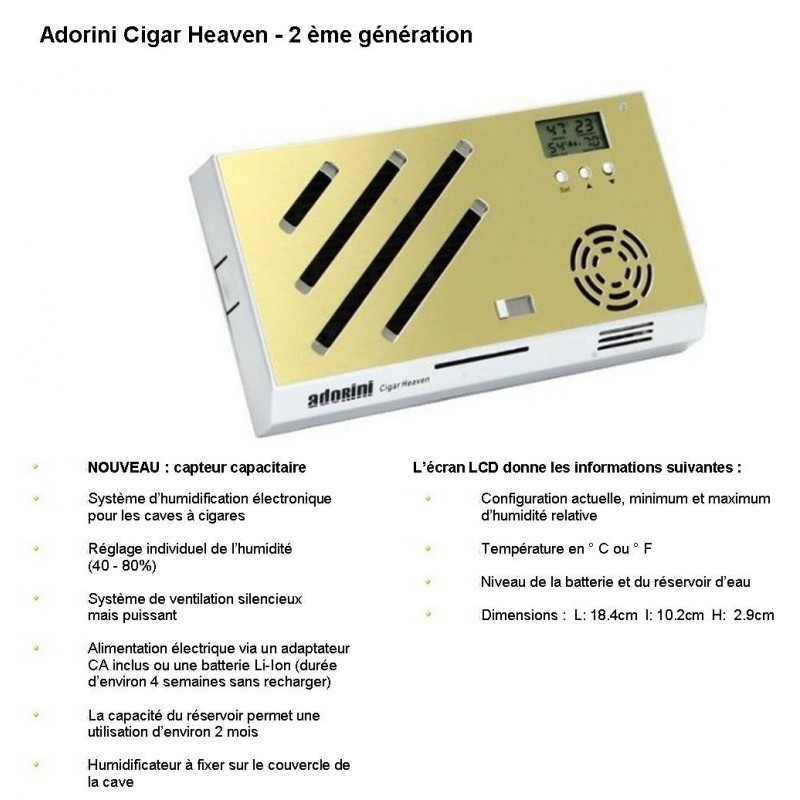 Humidificateur ADORINI Cigar Heaven – Cave à cigares Aix en Provence