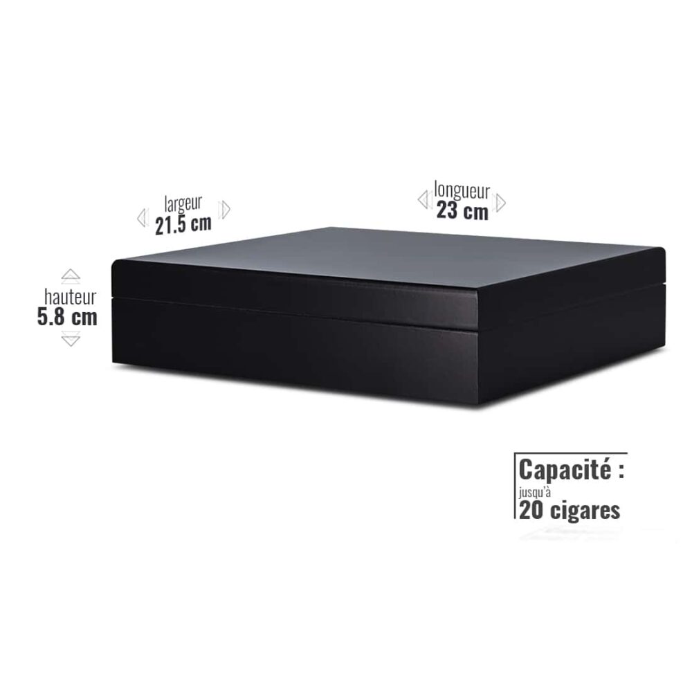 Cave à cigares Noire Mat avec système d'humidification – Image 2