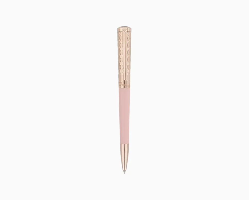 STYLO BILLE S.T. DUPONT LIBERTE LAQUE ROSE ET OR ROSE