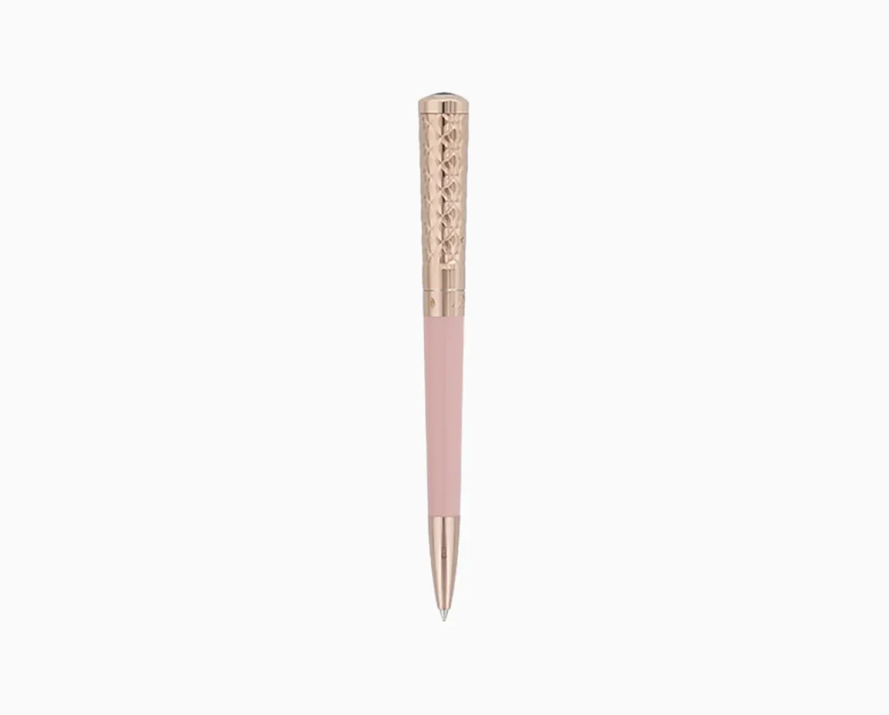 STYLO BILLE S.T. DUPONT LIBERTE LAQUE ROSE ET OR ROSE – Image 2