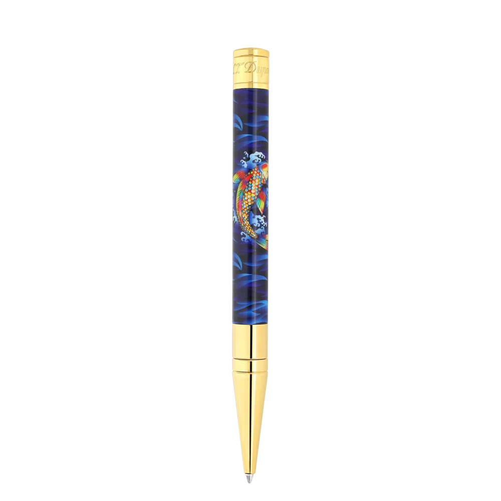 STYLO ST DUPONT D INITIAL BILLE KOI FISH BLEU KOI FISH